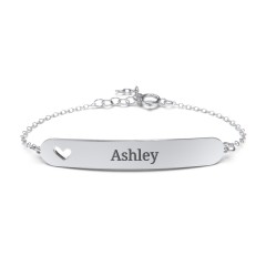 Engravable Bracelet with Heart – Sterling Silver