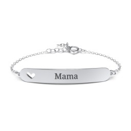 Engravable Bracelet with Heart in 925 Sterling Silver