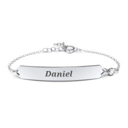 Engravable Classic Bracelet with Birthstone