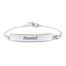 Engravable Classic Bracelet with Birthstone