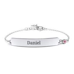 Engravable Classic Bracelet with Birthstone