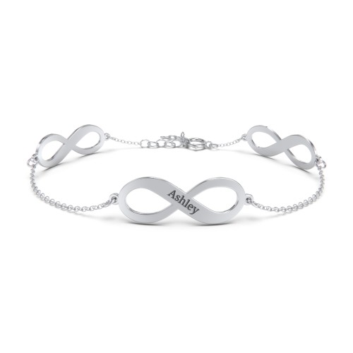 Engravable 3 Infinity Bracelet