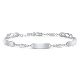 Engravable Family Bracelet with Baguette Birthstones (1-5 Stones)