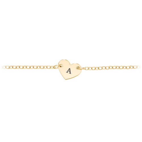 Engravable Heart Bracelet – 18K Gold Plated Silver