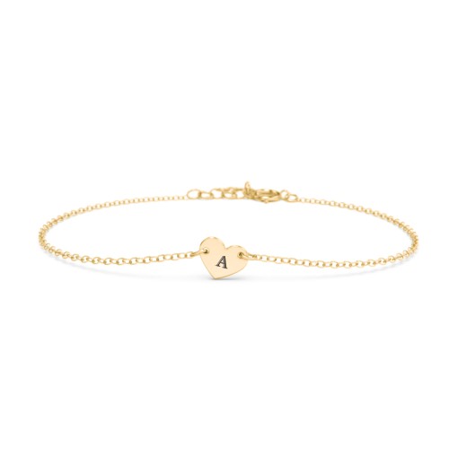 Engravable Heart Bracelet – 18K Gold Plated Silver