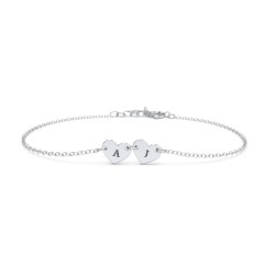 Engravable 2 Hearts Bracelet – Sterling Silver