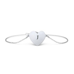 Engravable Heart Bracelet – 18K Gold Plated Silver