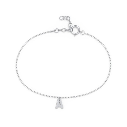 Initial Bracelet with 1 Letter - Modern – Sterling Silver