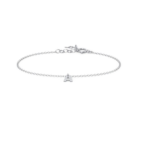 Initial Bracelet with 1 Letter - Modern – Sterling Silver