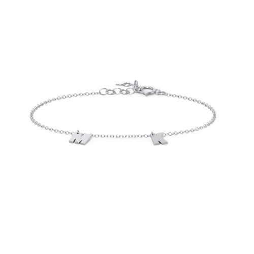 Initial Bracelet with 2 Letters - Modern – Sterling Silver