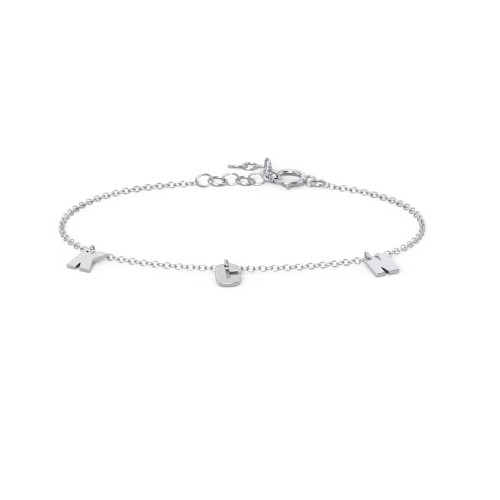 Initial Bracelet with 3 Letters - Modern – Sterling Silver