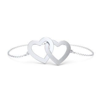 Engravable Interlocking Hearts Bracelet