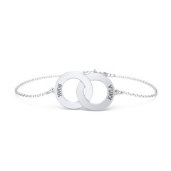Engravable Interlocking Circles Bracelet – Sterling Silver
