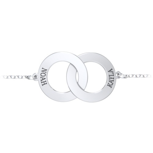 Engravable Interlocking Circles Bracelet – Sterling Silver