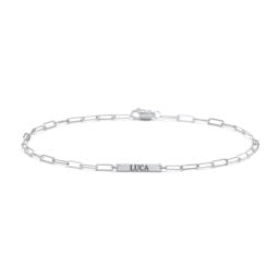 Mini Paper Clip Chain Bracelet with 1 - 4 Engravable Bars