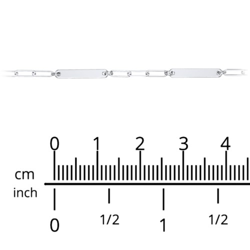 Mini Paper Clip Chain Bracelet with 1 - 4 Engravable Bars – 18K Gold Plated Silver