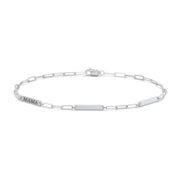 Mini Paper Clip Chain Bracelet with 1 - 4 Engravable Bars in 925 Sterling Silver