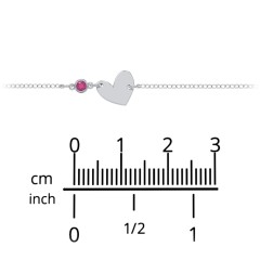 Initial Heart Bracelet with Birthstone