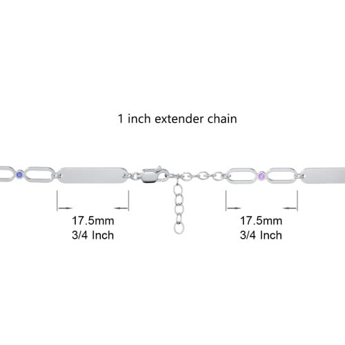 Engravable Long Link Infinity Family Bracelet with 1-4 Birthstones