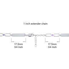 Engravable Long Link Infinity Family Bracelet with 1-4 Birthstones