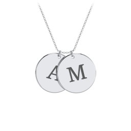 Engravable 2 Disc Pendant in 925 Sterling Silver