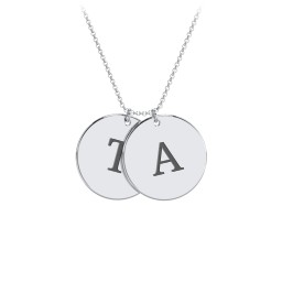 Engravable 2 Disc Pendant in 925 Sterling Silver