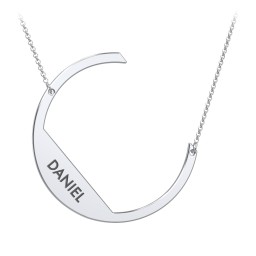 Engravable Asymmetrical Initial Necklace - C