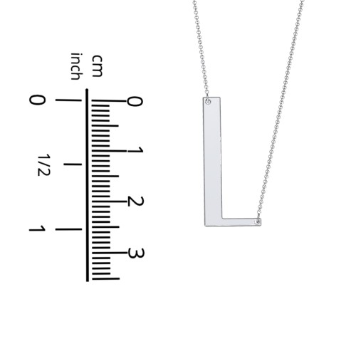 Engravable Asymmetrical Initial Necklace - L – Sterling Silver