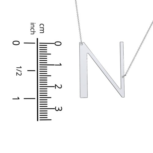 Engravable Asymmetrical Initial Necklace - N