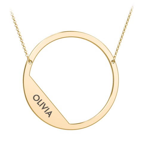 Engravable Asymmetrical Initial Necklace - O – 18K Gold Plated Silver