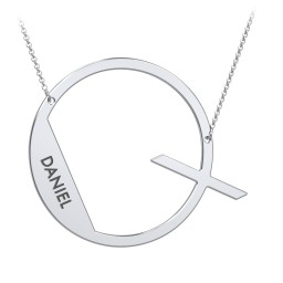 Engravable Asymmetrical Initial Necklace - Q