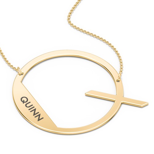 Engravable Asymmetrical Initial Necklace - Q – 18K Gold Plated Silver