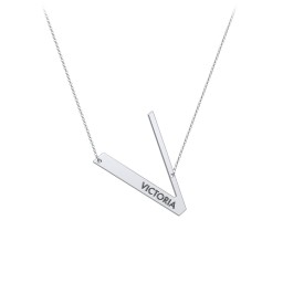 Engravable Asymmetrical Initial Necklace - V