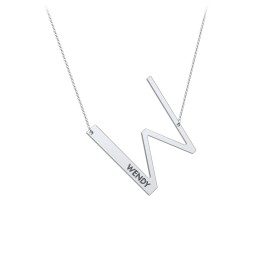 Engravable Asymmetrical Initial Necklace - W