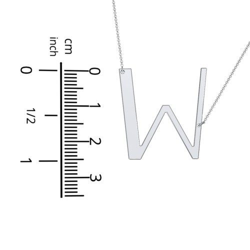 Engravable Asymmetrical Initial Necklace - W – Sterling Silver