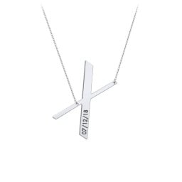 Engravable Asymmetrical Initial Necklace - X