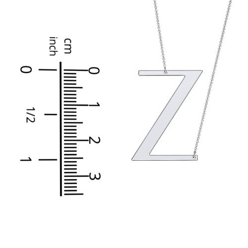 Engravable Asymmetrical Initial Necklace - Z – Sterling Silver