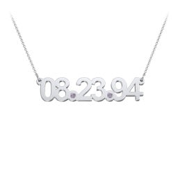 Date Necklace with Birthstones