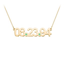 Date Necklace with Birthstones
