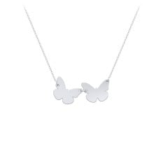 Engravable 2 Butterfly Charms Necklace