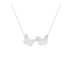 Engravable 2 Butterfly Charms Necklace – 10K Yellow Gold