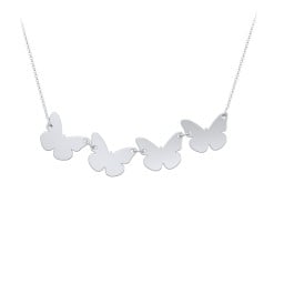 Engravable 4 Butterfly Charms Necklace
