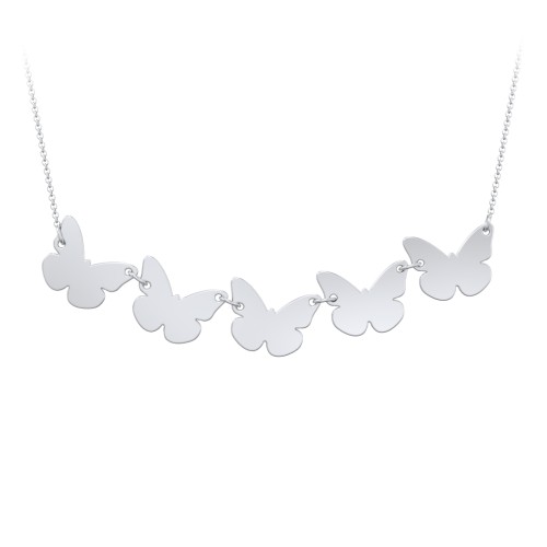 Engravable 5 Butterfly Charms Necklace