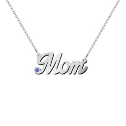 Personalized Birthstone Name Necklace in 925 Sterling Silver with Blue Sapphire