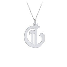 Gothic Initial Pendant Necklace - G