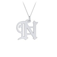 Gothic Initial Pendant Necklace - N