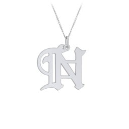 Gothic Initial Pendant Necklace - N