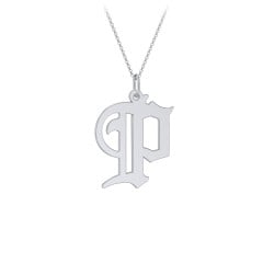 Gothic Initial Pendant Necklace - P
