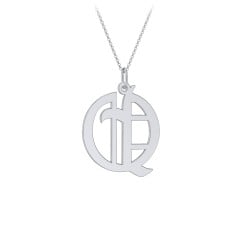 Gothic Initial Pendant Necklace - Q