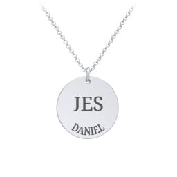 Initial and Date Engravable Disc Necklace - 1
